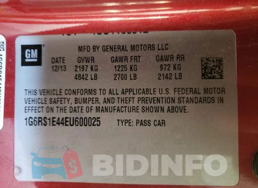 1G6RS1E44EU600025 Photo# 12