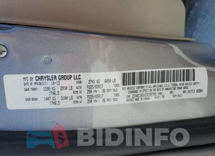 2C4RC1BGXER192703 Photo# 14