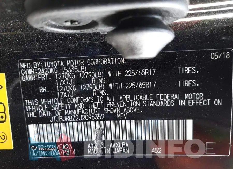 JTJBJRBZ2J2096352 Photo# 13
