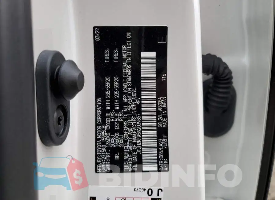 JTJHZKFA5N2039857 Photo# 13