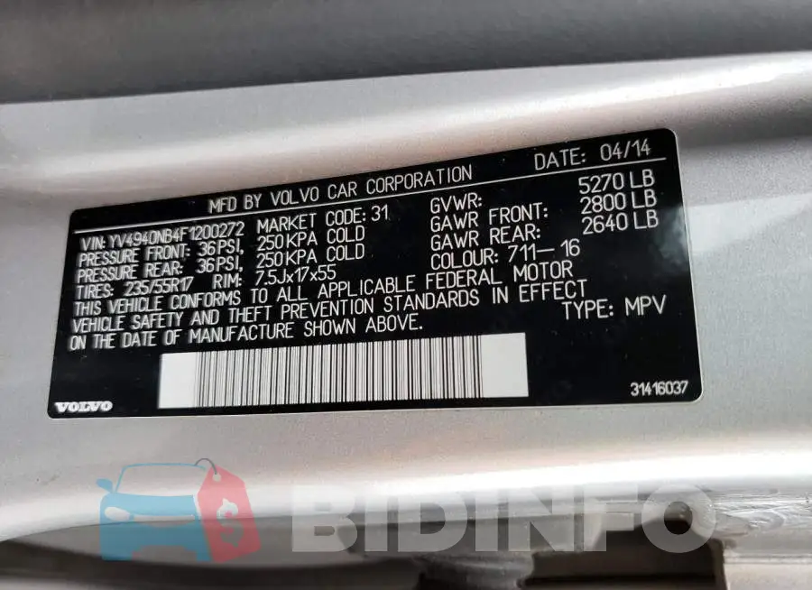 YV4940NB4F1200272 Photo# 13