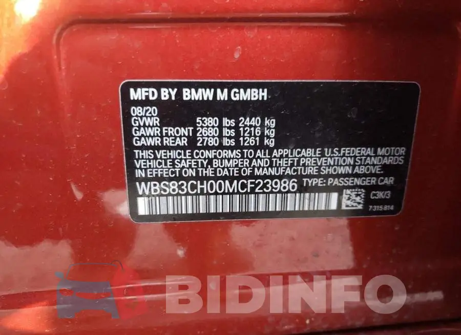 WBS83CH00MCF23986 Photo# 12