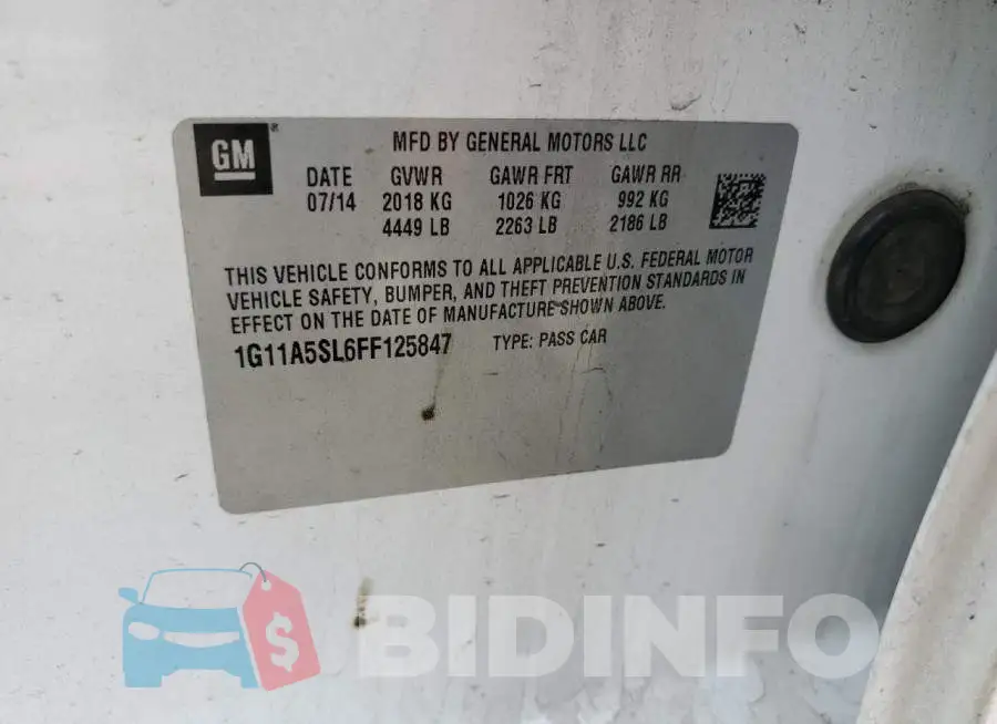 1G11A5SL6FF125847 Photo# 12