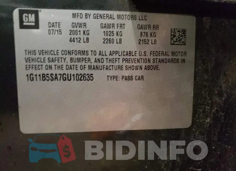 1G11B5SA7GU102635 Photo# 12