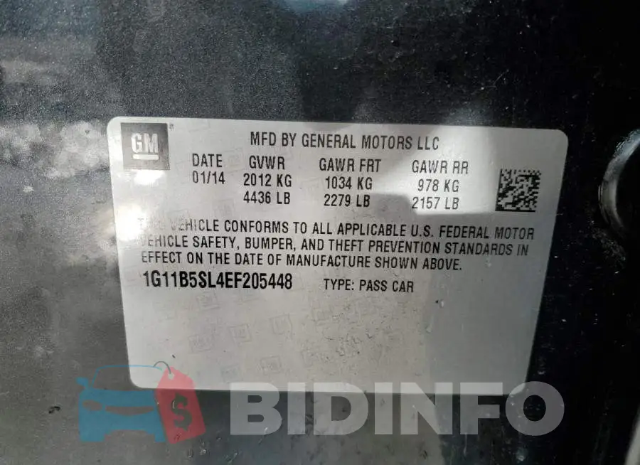 1G11B5SL4EF205448 Photo# 12