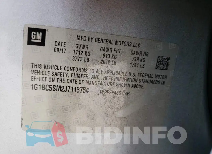 1G1BC5SM2J7113754 Photo# 12