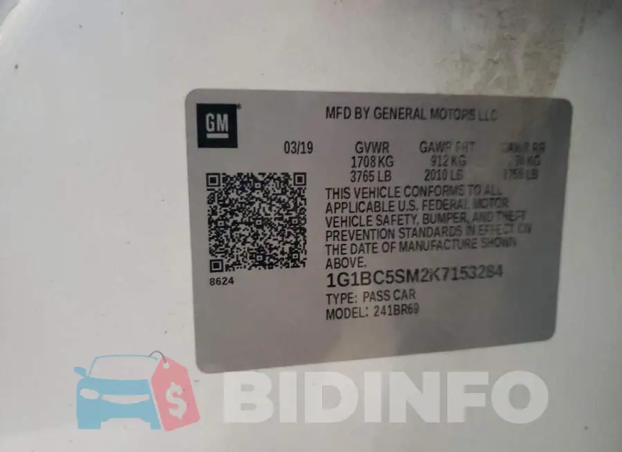 1G1BC5SM2K7153284 Photo# 12