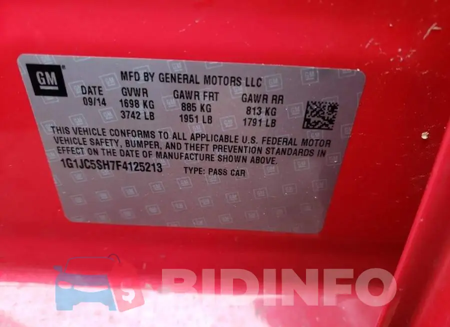 1G1JC5SH7F4125213 Photo# 12