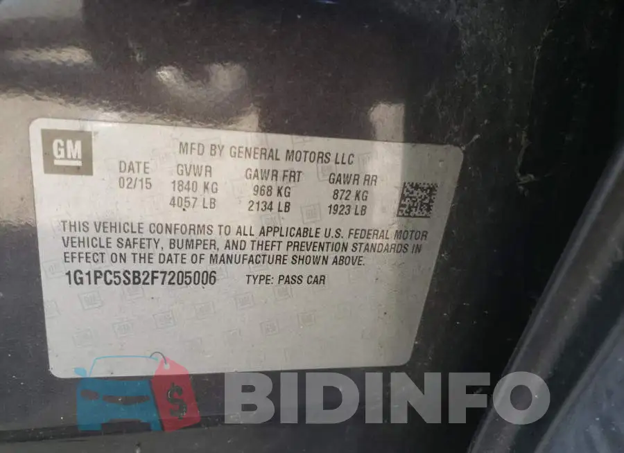 1G1PC5SB2F7205006 Photo# 13