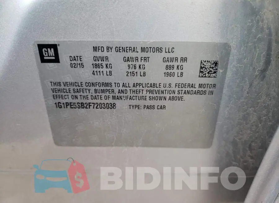 1G1PE5SB2F7203038 Photo# 12