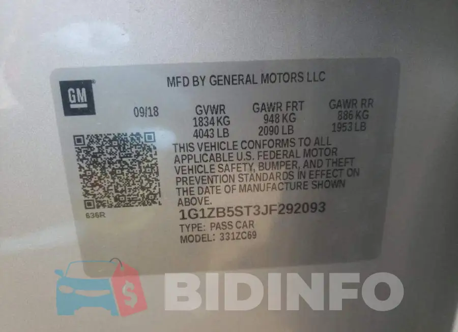 1G1ZB5ST3JF292093 Photo# 12
