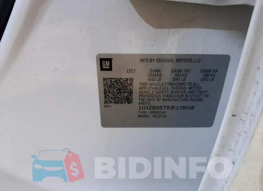 1G1ZB5ST9JF179538 Photo# 12