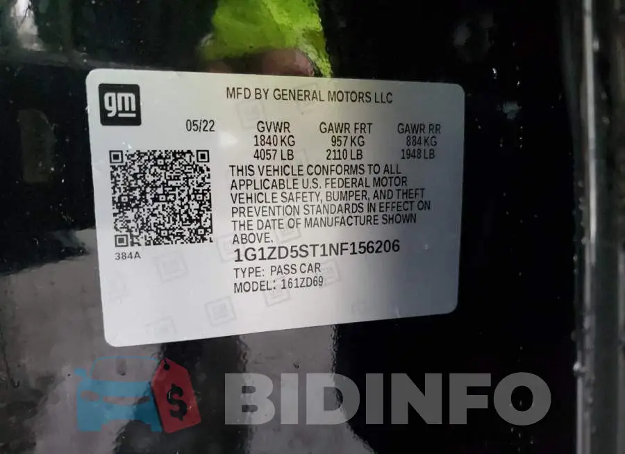 1G1ZD5ST1NF156206 Photo# 13