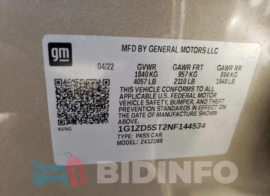 1G1ZD5ST2NF144534 Photo# 13