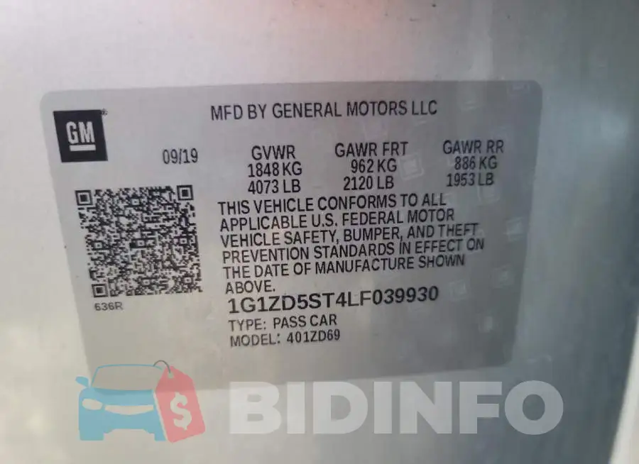 1G1ZD5ST4LF039930 Photo# 12