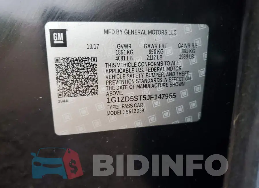 1G1ZD5ST5JF147955 Photo# 12