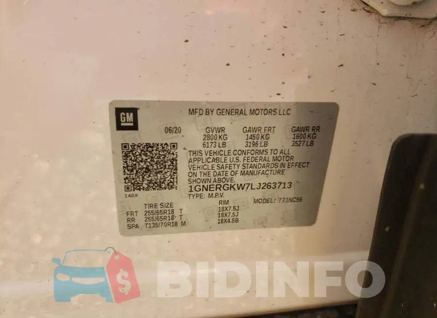 1GNERGKW7LJ263713 Photo# 12