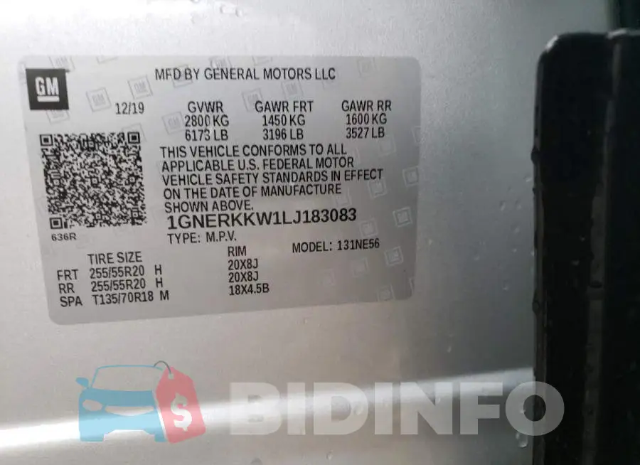 1GNERKKW1LJ183083 Photo# 13