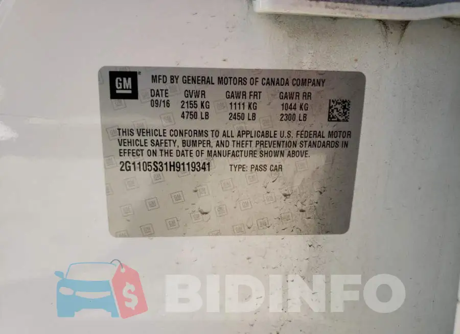 2G1105S31H9119341 Photo# 13