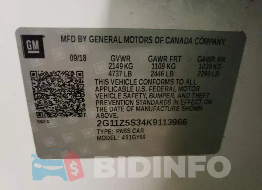 2G11Z5S34K9113966 Photo# 12