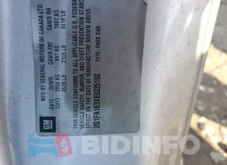 2G1FA1E3XE9225192 Photo# 13