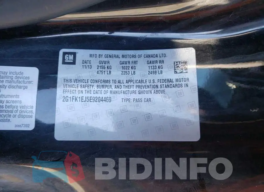 2G1FK1EJ5E9204469 Photo# 12