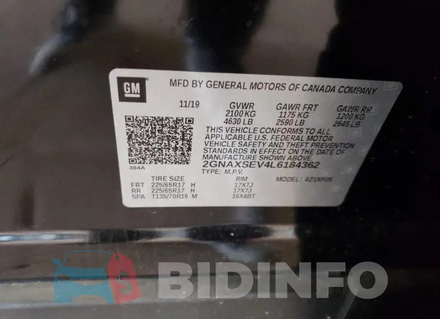 2GNAXSEV4L6184362 Photo# 12