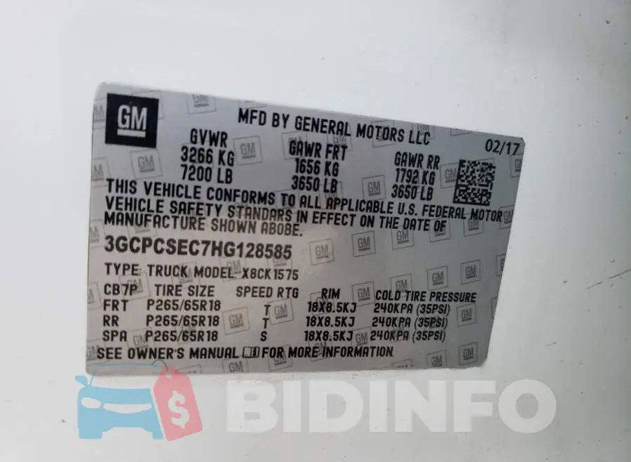 3GCPCSECXHG207880 Photo# 10