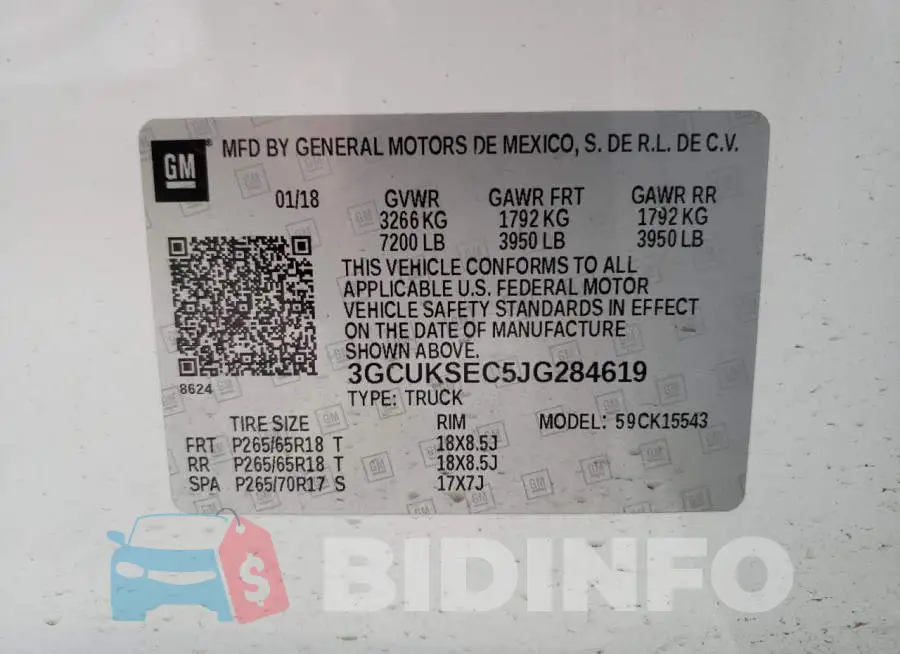 3GCUKSEC5JG284619 Photo# 13