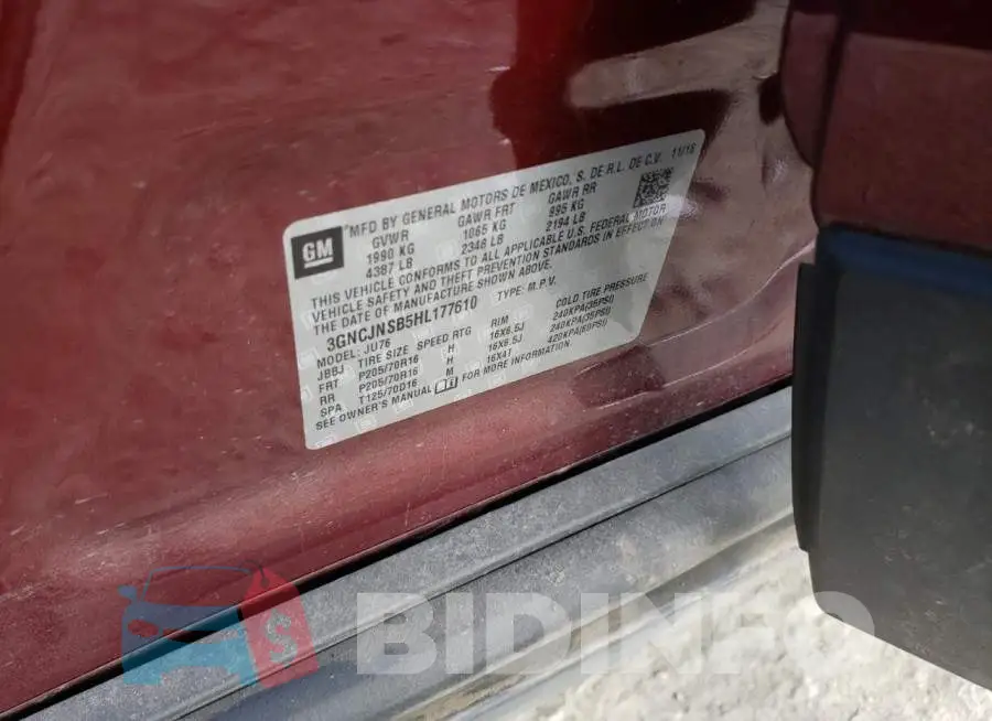 3GNCJNSB5HL177610 Photo# 14