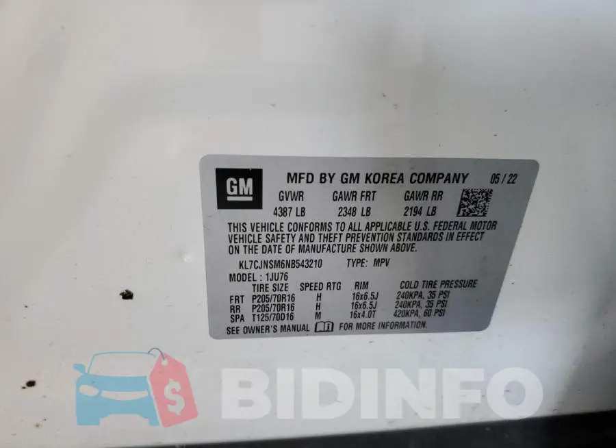 KL7CJNSM6NB543210 Photo# 13