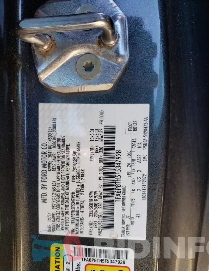 1FA6P8TH5F5347928 Photo# 12