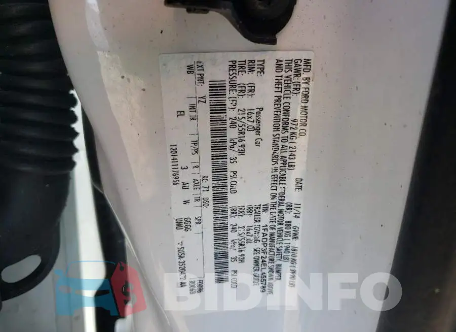 1FADP3F24EL455789 Photo# 12