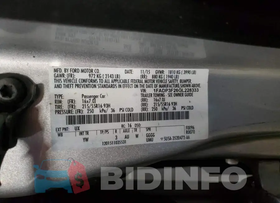 1FADP3F26GL228333 Photo# 13
