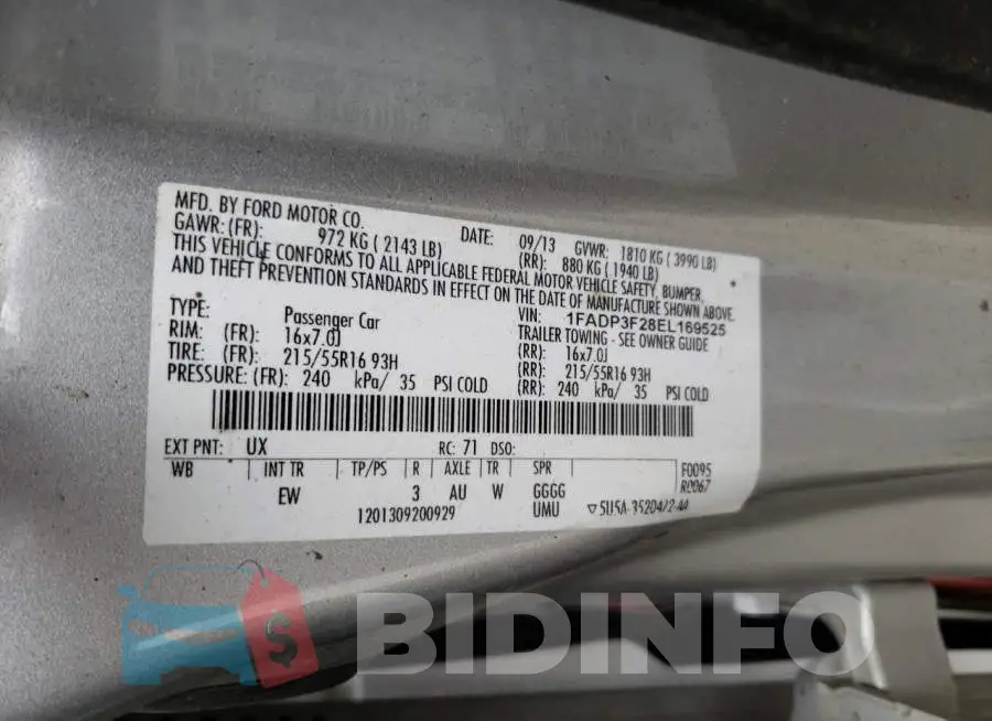 1FADP3F28EL169525 Photo# 13