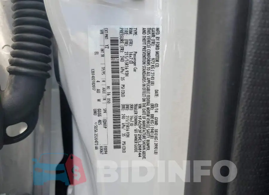 1FADP3F29EL268144 Photo# 10