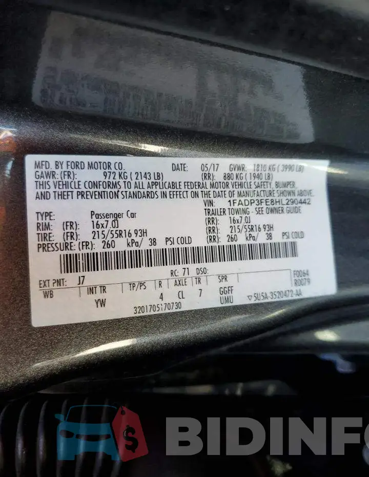 1FADP3FE8HL290442 Photo# 12
