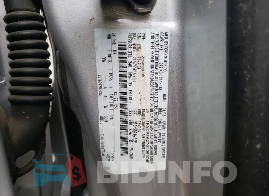 1FADP3K27GL269740 Photo# 12
