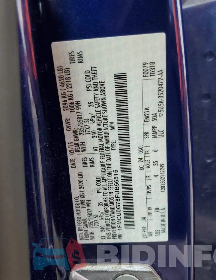 1FMCU0G78FUB56515 Photo# 13