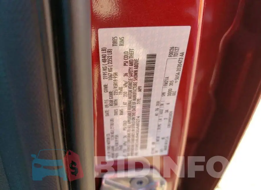 1FMCU9J94GUA80274 Photo# 13