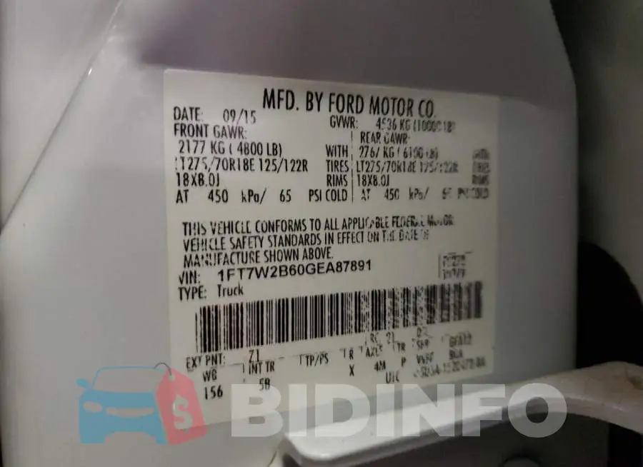 1FT7W2B60GEA87891 Photo# 12