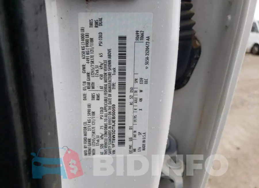 1FT8W3DT8JEB50059 Photo# 12