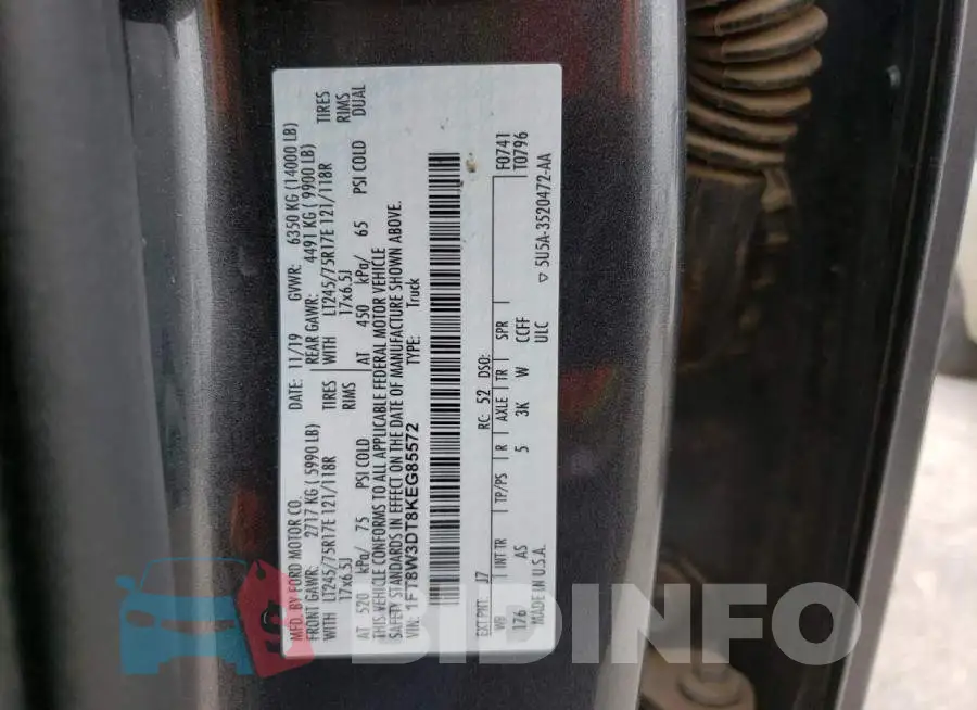 1FT8W3DT8KEG85572 Photo# 12