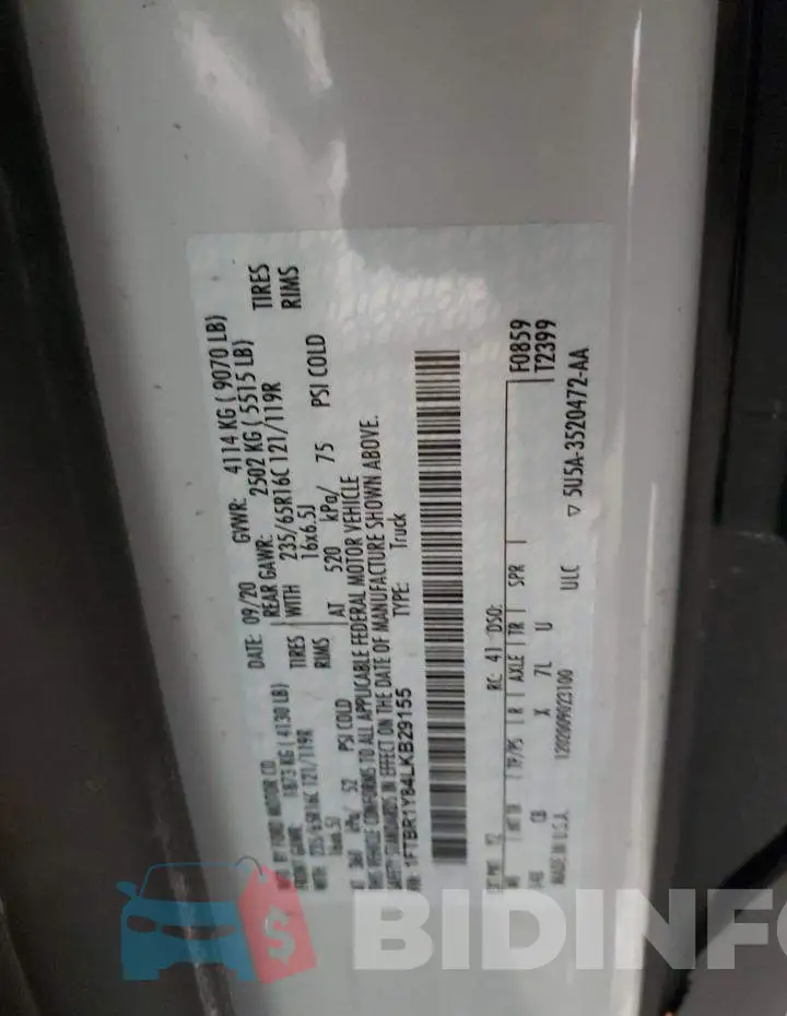 1FTBR1Y84LKB29155 Photo# 13