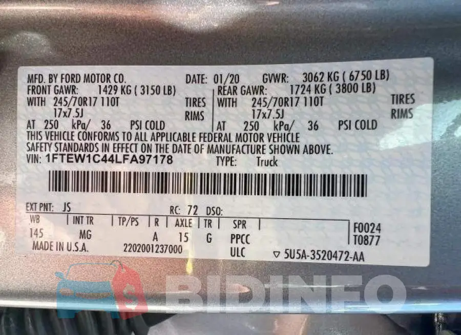 1FTEW1C44LFA97178 Photo# 10