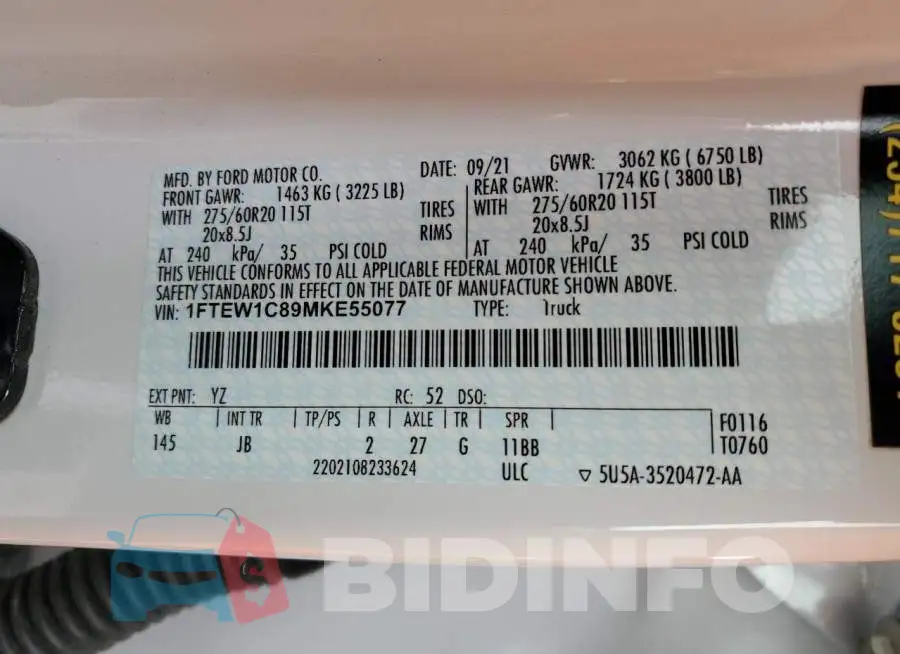 1FTEW1C89MKE55077 Photo# 12
