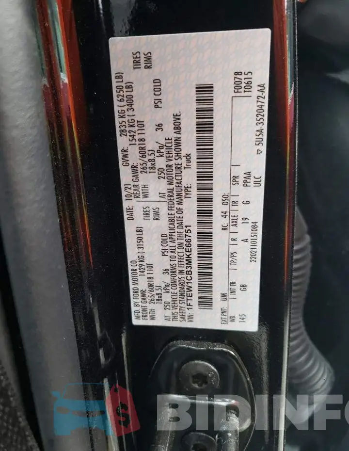 1FTEW1CB3MKE66751 Photo# 13
