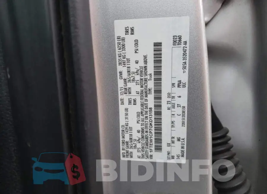 1FTEW1CP7GKD13158 Photo# 12