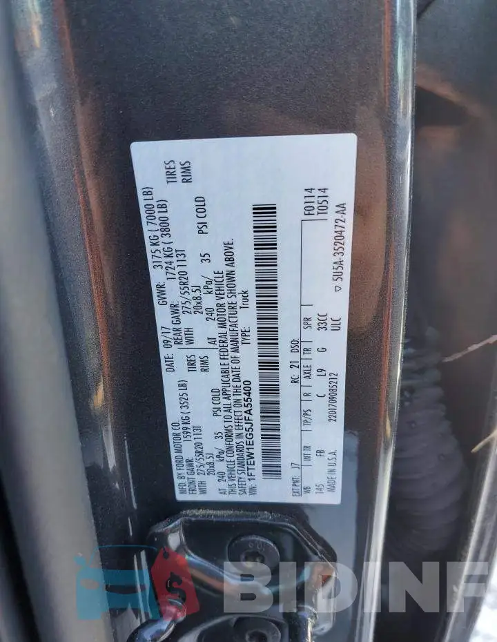 1FTEW1EG5JFA55400 Photo# 12