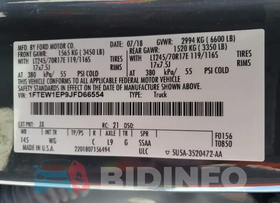 1FTEW1EP9JFD66554 Photo# 13